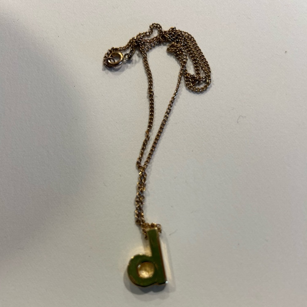 B or D necklace. Like new. Chain to match 15 in chain. Letter is 5/8 high.